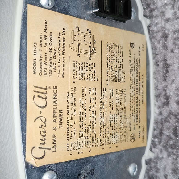 VINTAGE GUARD-ALL HT-75 LAMP & APPLIANCE TIMER - Picture 5 of 11